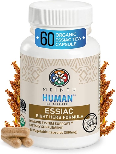 [BRSRMZQBB54BY3QV] MEINTU Organic 8 Herb Essiac Capsules - Advanced Powerful Antioxidant Blend to Help Promote Overall Health - 100% Organic Essiac Tea 8 Herb Supplement - 60 Capsules