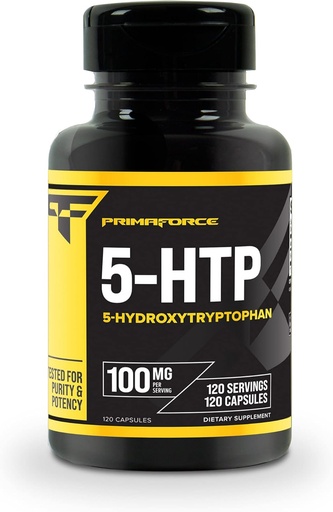 [BRSRMZI7OQAW233K] Primaforce 5-HTP 100mg täiendus, 120 kapslit, 100mg per Serving, 5-hüdroksütrüptofaan