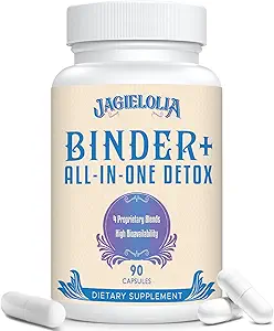 [BRSROHQNBUBWKD3D] All-In-One Detox Binder Supplement 1500 MG - High Bioavailability, Liver Gut Detox Cleanse with Activated Charcoal, Zeolite & Bentonite Clay for Toxins, Liver, Digestive, 900 Vegan Capsules