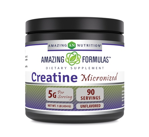 [BRSWKGQYCACQ2FTU] Amazing Formulas Micronized Creatine Monohydrate Powder Supplement | 5000 mg Per Serving | Ideal Pre & Post Workout Supplement | Made in USA (1 LB, Unflavored)