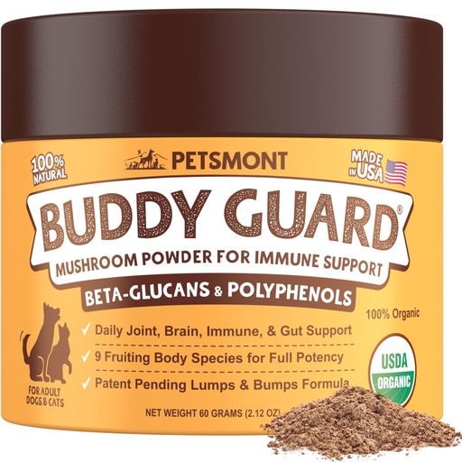[BRSWYFT7CUPAEFD6] Buddy Guard for Lumps and Bumps, Lipoma for Dogs & Cats, Patent Pending Organic 9 Mushroom Powder Blend Natural Dog Probiotic & Immune Support Chaga, Reishi, Lion's Mane, Turkey Tail Mushroom