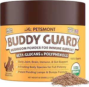[BRSWYFT7CUPAEFD6] Petsmont Buddy Guard for Lumps and Bumps, Lipoma for Dogs & Cats, Patent Pending Organic 8 Mushroom Powder Blend Natural Dog Probiotic & Immune Support Chaga, Reishi, Lion's Mane, Turkey Tail Mushroom