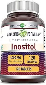 [BRSWGGTQAAPRSFI3] Amazing Formulas Inositol Supplement | 1000 Mg Per Serving | 250 Tablets | Non-GMO | Gluten-Free | Made in USA