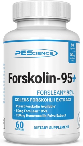 [BRSWKYYEOEORGC32] PEScience Forskolin Capsules, Coleus Forskohlii, Patented ForsLean, 50mg, 60 Count