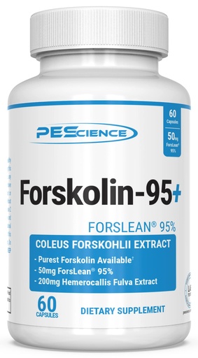 [BRSWKYYEOEORGC32] PEScience Forskolin-95+ Capsules, 95% Pure Forskolin from Coleus Forskohlii Extract with Hemerocallis Fulva Extract, Patented ForsLean, 50mg, 60 Count