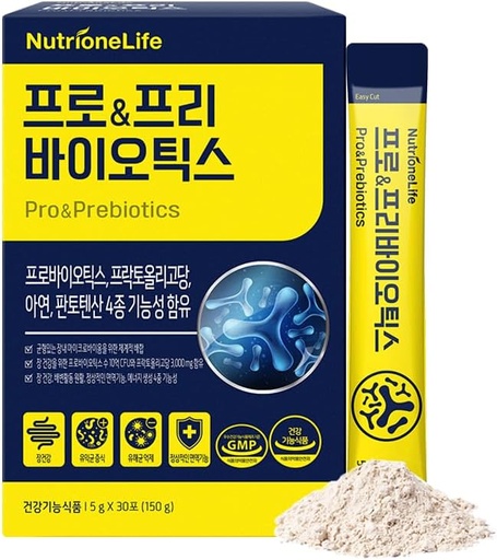 [BRSRAFAZCUMQMFD4] Pre&Pro Biotics, 1Billion CFU, Powder Type Korea Probiotics, Multi-Strain Probiotic Blend, Supports Digestive Wellness, Contains Zinc and Pantothenic Acid