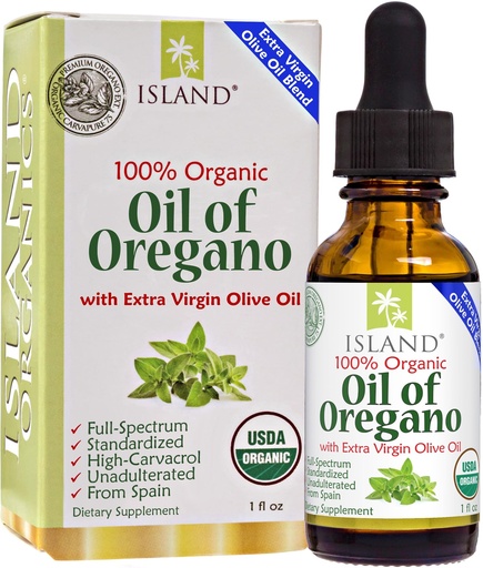 [BRSW2CQQORYRADIV] Island Nutrition, Oil of Oregano Organic Liquid Drops (1 fl oz) - Blend of Organic Oregano Oil & Olive Oil, Grown in Spain.