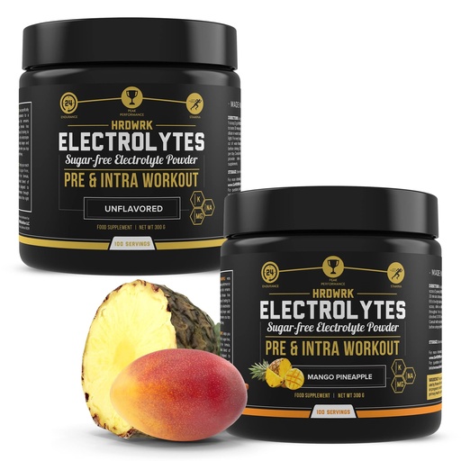 [BRSRMEIKBMPBSELA] HRDWRK - 100 Servings Keto Electrolytes Powder Hydration Sugar Free - Electrolyte Powder to Boost Endurance & Reduce Fatigue with Electrolytes Supplement - Unflavored & Mango Pineapple Set