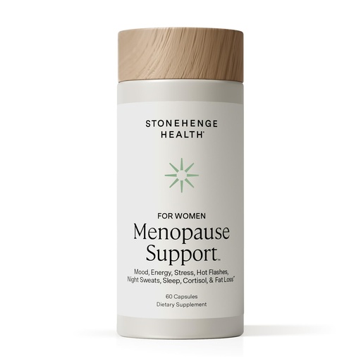 [BRSRAGILOENBSCD6] Stonehenge Health for Women Menopause Support for Peri + Menopause + Post - Mood, Energy, Stress, Hot Flashes, Night Sweats, Sleep & Cortisol, Chromax Chromium, Vitamin D3, KSM-66 Ashwagandha