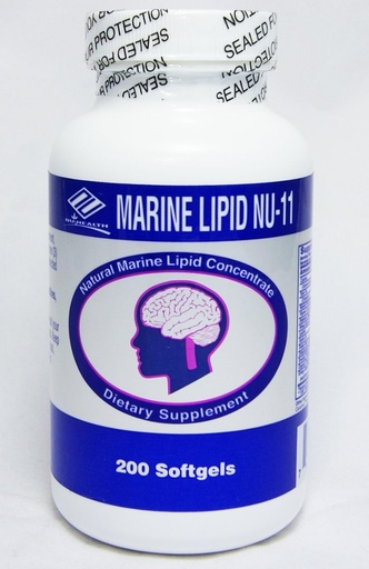 [BRSWIHTZCF4R42D2] Marine Lipid Nu-11 in 1 Include : Fish Oil,soy Lecithin, Wheat Germ Oil, Selenlum Yeast, Garlic Oil, Grape Bark Extract, Vitamin E, Octacosand Powder, Evening Primross Oil, Orgenic Flaxseed Oil, Ginkgo Biloba Extract.