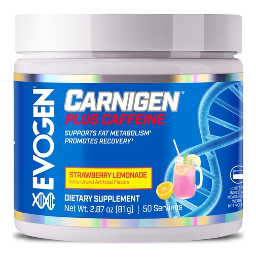 [BRSRAGQQCN6AMAYZ] Evogen Carnigen Plus Caffeine - Premium Carnitine Powder | Supports Fat Metabolism & Promotes Recovery | L Carnitine Supplement with Caffeine & Acetyl L-Carnitine | Strawberry Lemonade | 50 Servings
