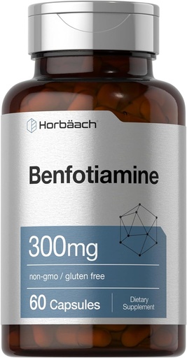 [BRSROGL4OZ7AYC3F] Horbäach Benfotiamine 300mg - 60 Capsules - Non-GMO, Gluten Free supplement