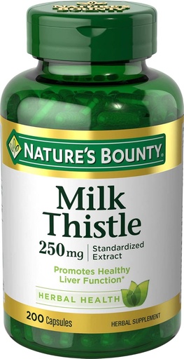 [BRSWGGIHBAFBAEL4] Nature's Bounty Milk Thistle 250 mg Capsules 200 ea (Pack of 2)