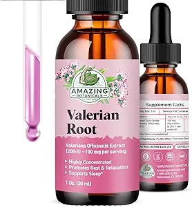 [BRSW22QDBANWCCDH] Valerian Root Drops for Sleep - Organic Valerian Root Tincture Extract 3000mg - for Relaxation and Calm - 1 FL OZ, 30 Servings