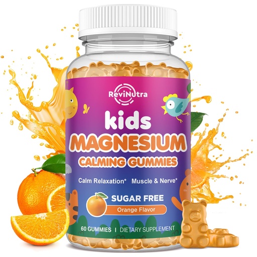 [BRSRAH3YBEFQK2TX] Calm Magnesium Gummies for Kids - Magnesium Glycinate Supplement for Sleep, Brain, Immune & Bone Health - Great Tasting Magnesium Gummies for Kids & Adults - Vegan Sugar Free Orange 60ct