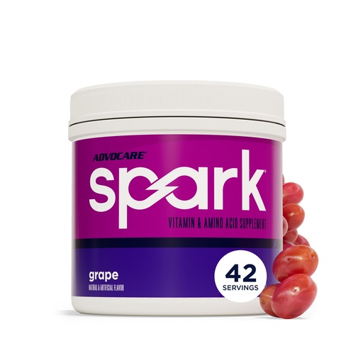 [BRSWIYLRBVYQOHDK] AdvoCare Spark - Energy Drink Mix - Vitamin & Amino Acid Supplement - Supports Energy & Focus - Portable Immune Support - Sugar-Free - Grape (10.5 oz)