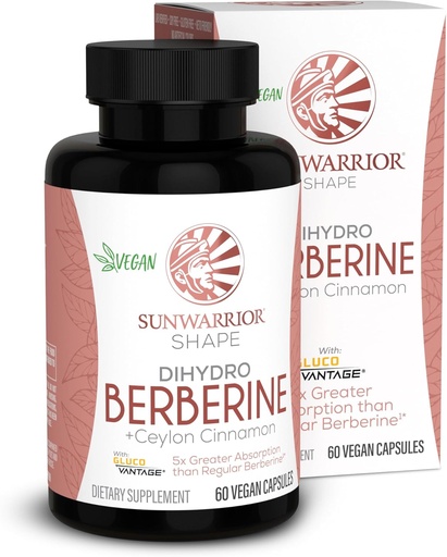 [BRSRAED3CEAQ2E3O] Sunwarrior Berberine Supplement Ceylon Cinnamon DihydroBerberine Capsules 60 Count Bottle 30 Servings
