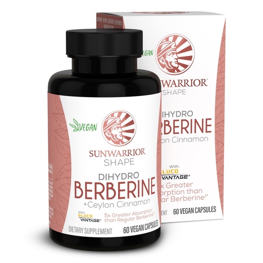 [BRSRAED3CEAQ2E3O] Sunwarrior Berberine Supplement with Ceylon Cinnamon and Dihydroberberine Capsules, 60 Count Bottle, 30 Servings