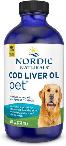 [BRSWIYQROEHW2CI3] Nordic Naturals Pet Cod Liver Oil, Unflavored - 8 oz - 1048 mg Omega-3 Per Teaspoon - Fish Oil for Dogs with EPA & DHA - Promotes Skin, Coat, & Immune Health