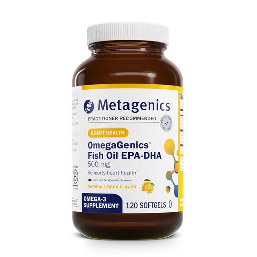 [BRSWIYYBBANQGH36] Metagenics OmegaGenics EPA-DHA 500 - High Potency Fish Oil Supplement for Cardiovascular Health* - Sustainably Sourced & Purity Tested - Non-GMO & Gluten-Free - 120 Softgels