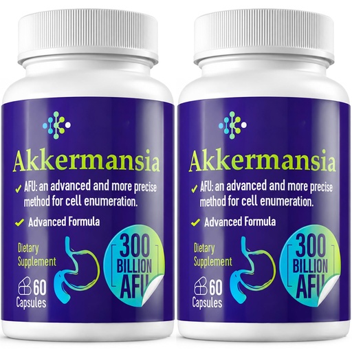 [BRSRAGL4PMFQKCA3] 300 Billion AFU Akkermansia Probiotic for Women & Men, Akkermansia Muciniphila for More Akkermansia Production, Digestive, Gut & Immune, Gut Digestive Lining Function, 120 Count
