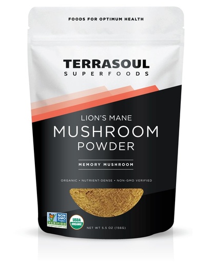 [BRSWECQ3BEJQM2QY] Terrasoul Superfoods Organic Lion's Mane Mushroom Powder (4:1 Extract), 5.5 Ounces