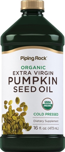 [BRSWIHQFB4NRMGQ7] Piping Rock Pumpkin Seed Oil Organic Cold Pressed | 16 Fl Oz | Extra Virgin Liquid Supplement | Vegetarian, Non-GMO, Gluten Free