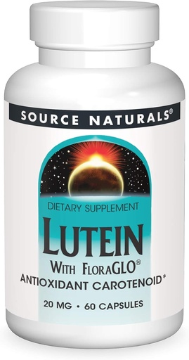 [BRSWIYQOAUNAE3YZ] Source Naturals Lutein with FloraGLO 20 mg Antioxidant Carotenoid - 60 Capsules