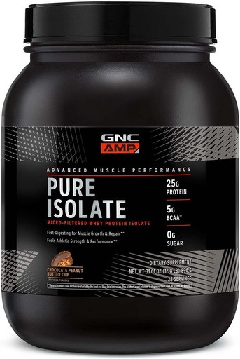 [BRSRMBAEBMPAKALH] GNC AMP Pure Isolate Whey Protein - Chocolate Peanut Butter Cup (28 Servings)