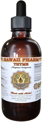 [BRSWIGIFAQJW2H3U] Thyme Liquid Extract, Organic Thyme (Thymus Vulgaris) Tincture, Herbal Supplement, Hawaii Pharm, Made in USA, 4 fl.oz