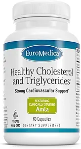 [BRSWKFQHOEMRYHYZ] Euromedica Healthy Cholesterol and Triglycerides - 60 Capsules - Clinically Studied Amla - Supports Healthy HDL & Triglyceride Levels - Non-GMO, Vegan, Kosher - 30 Servings
