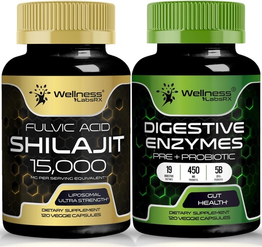 [BRSRAEA3AEPBAEQV] WELLNESS LABSRX Digestive Enzymes Capsules | Shilajit Capsules