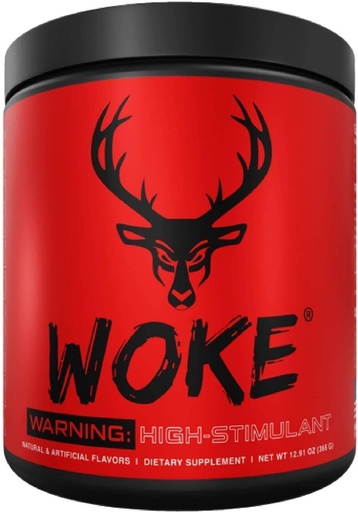 [BRSWGEIQAV4BAFDG] Bucked Up - Woke - HIGH STIM Pre Workout - Best Tasting - Focus Nootropic, Pump, Strength, 30 Servings (Blue Raspberry)