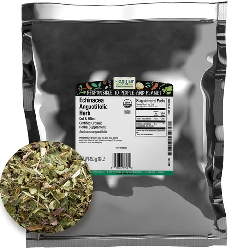 [BRSWIYQ4CUPGAEA5] Frontier Co-op Organic Echinacea Angustifolia Herb, 1lb Bulk Bag - Cut and Sifted, Dried - Ideal for Echinacea Root Tea and Herbal Uses, Kosher
