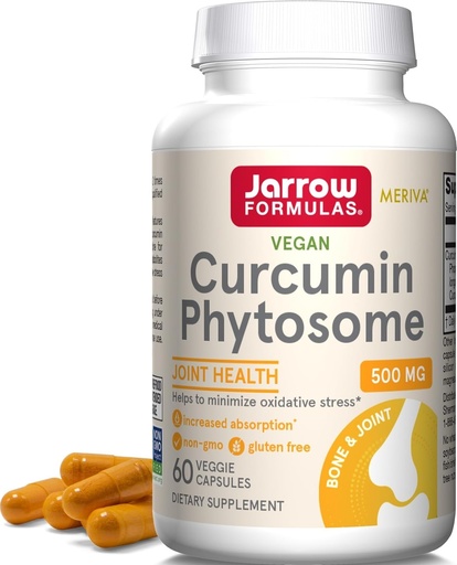 [BRSWIEIIDIDQGAA5] Jarrow Curcumin Phytosome 500 mg, Antioxidant Support, 60 Capsules | Formulated With Meriva®, Antioxidant Support Supplement, Joint Health Support, 60 Veggie Capsules, 30 Servings