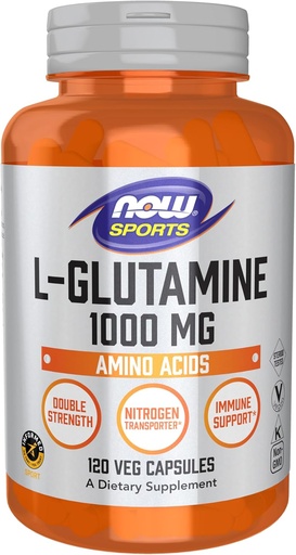 [BRSWIY32BQMBQHI7] NOW Foods Sports Nutrition, L-Glutamine, Double Strength 1,000 mg, Amino Acid, 120 Veg Capsules