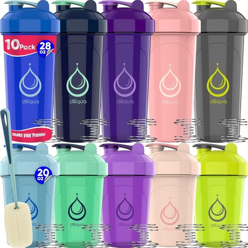 [BRSW22YYDMOQE2T5] 10 opakowań, Butelki shaker z drutu Whisks dla mieszanek białka 124; Płynkoodporny Blender Shaker Pack Butelka 124; BPA- Free & Zmywarka Sejf 124; 5 Duże 28- oz & 5 Małe 20- oz butelka shaker 124; Butelki shaker do shake