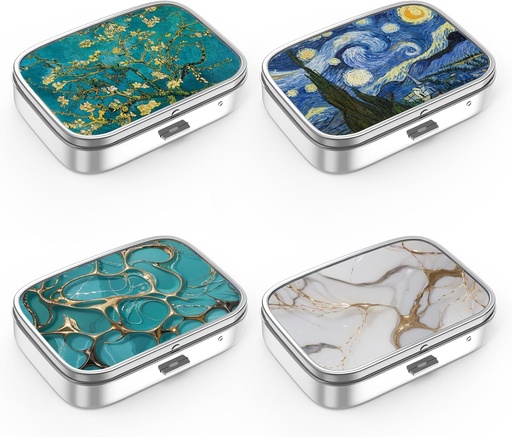 [BRSRMAY6OYGQE3T5] Pill Box 2 Compartment Small Pill Case,Portable for Pocket or Purse Pill Organizer Pill Container Holder to Hold Vitamins, Medication, Fish Oil and Supplements(4PCS)