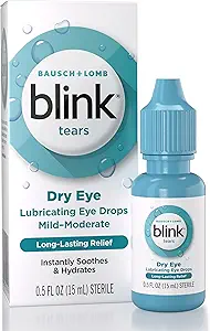 [BRSWIY34BMAQ423E] BLINK Tears Lubricating Eye Drops, Moisturizing & Soothing for Mild to Moderate Dry Eyes, with Hyaluronate, Reduces Discomfort, Long-Lasting Hydration, Soothes & Moisturizes, 0.5 Fl Oz