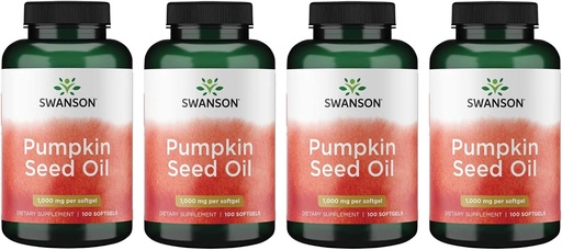 [BRSWGFAYCMHGKD3J] Swanson Pumpkin Seed Oil - High Bioavailable EFAs - (100 Softgel Capsules, 1000mg Each) 4 Pack