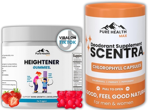 [BRSRABIFCB6RGYA4] Heightener Gummies + Scentra Deodorizing Capsules
