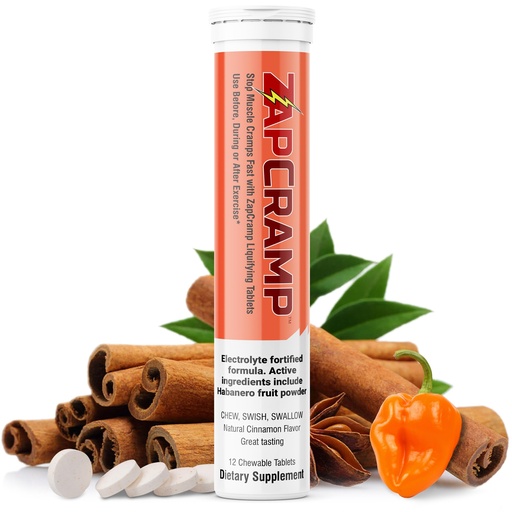 [BRSROGL4OEDRS3IZ] Stop Muscle Cramps Fast with Capsaicin from Habanero Fruit Powder Liquifying Chewable Tablets with Electrolytes for Body and Leg Cramps Relief- 12 Tablets