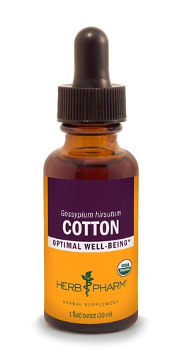 [BRSWIYT6B4BGOYLK] Herb Pharm Certified Organic Cotton Root Liquid Extract Drops, 1 Oz
