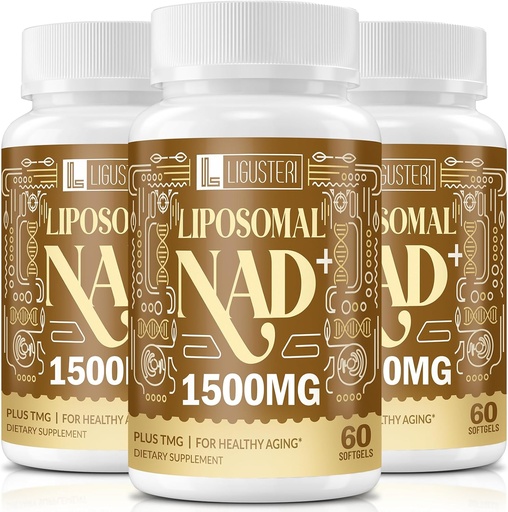 [BRSROYYBOYPBQ3DJ] 1500 MG Liposomal NAD+, 98%+ Absorption, NAD+ Supplement for Women & Men with TMG, for Aging Defense, Cellular Energy, Heart & Brain Function, Longevity, 180 Softgels