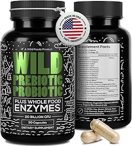 [BRSRA2Q3PIMBU2D6] Wild Prebiotics and Probiotics with Digestive Enzymes | 20 Billion CFU - 10 Strains for Women & Men | Support Gut Health & Digestion Supplements | Non-GMO Prebiotic Fiber | 30 Count (Pack of 2)