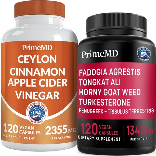 [BRSROAA2OEDRMCLP] Ceylon Cinnamon (1pk) and Fadogia Tongkat Ali (1pk) Supplement Bundle - Potent Vitamins for Heart, Energy, Muscle, Testosterone, & Immune Support - Non-GMO, Vegan, Gluten-Free