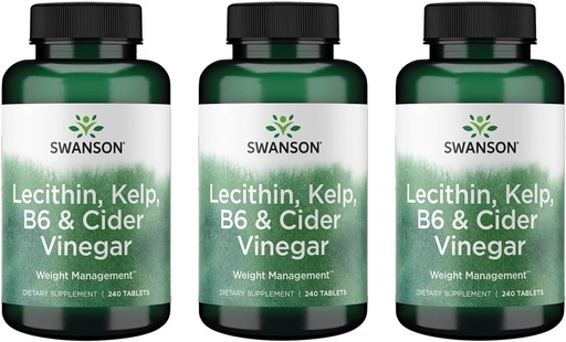 [BRSWGAAKDEBBU3Q4] Swanson Lecithin Kelp B-6 & Cider Vinegar 240 Tabs (3 Pack)