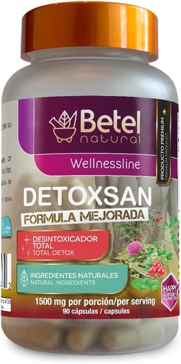 [BRSWKZY4CV7AEHDK] Betel Natural Detoxsan Capsules Total Detox Cleanse Healthy Liver and Colon - 1500 mg per Serving