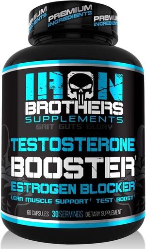 [BRSWGEI6BV7RU33K] Testosterone Booster for Men with Estrogen Blocker - Natural Anti-Estrogen Supplement to Increase Libido & Strength - Boost Muscle Growth & Weight Loss - Indole 3 Carbinol & Tribulus -60 Capsules