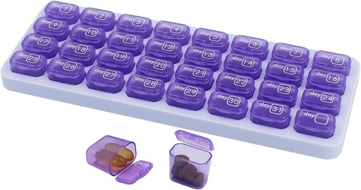 [BRSROEIKCF6WACD4] Monthly Pill Organizer, Large Travel Pill Box 31 Day, Daily Pill Case, Pill Holder Container for Vitamin, Medicine, Supplement, Fish Oil, Purple